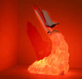 Lampara de mesa LED con forma de cohete y lanzadora espacial